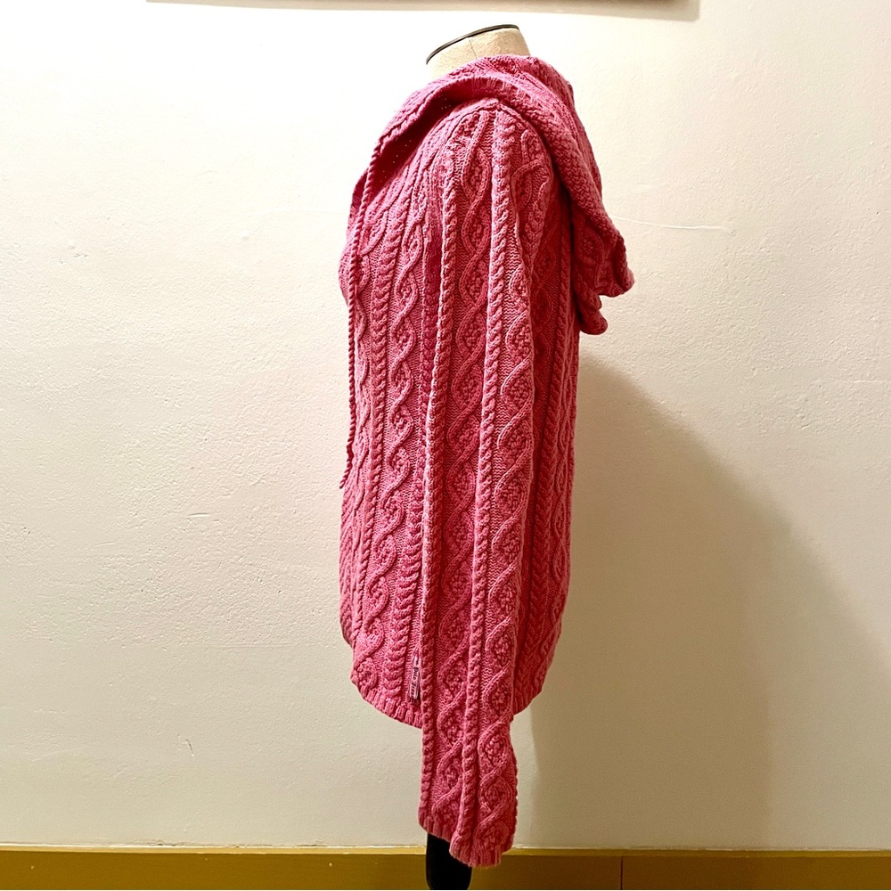 Vintage Polo Ralph Lauren Pink Cable Knit Hooded Sweater - Size Small - EUC 🌟 - Picture 5 of 15